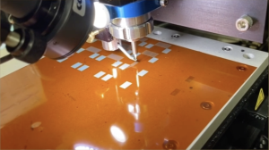 Grad student Kuan-Yu Chen prints sensors for real-time soil nitrate concentration monitoring